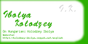 ibolya kolodzey business card